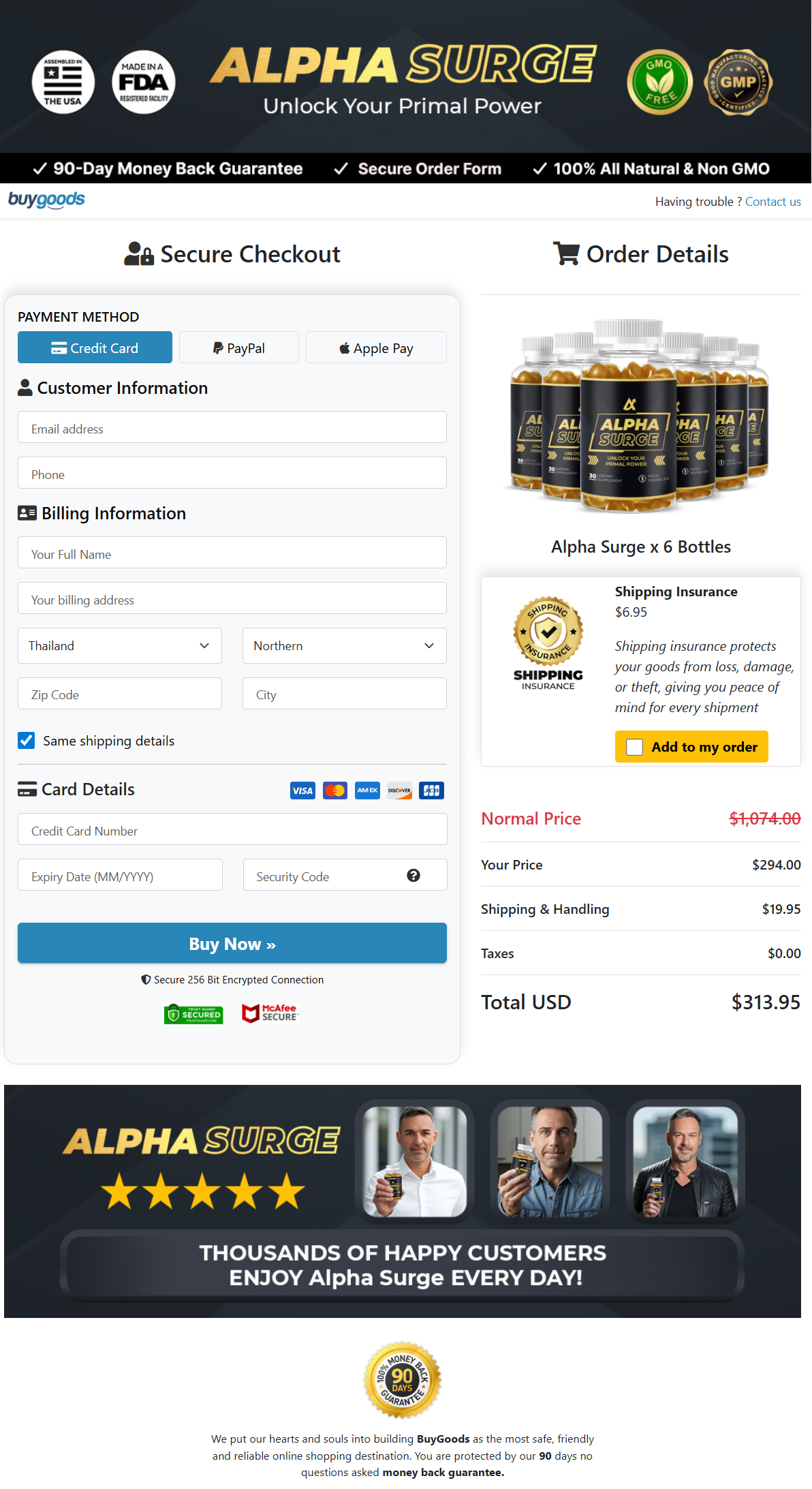 Alpha Surge Official Website Secure Order Page